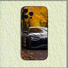 Funda de Teléfono Coche Deportivo A-Audis-R-S compatible con  16,15,14,13,12,11,Pro,X,XS,Max,XR,Plus,Mini Funda Negra Suave, Funda compatible con  17,  17 Pro,  17 Pro Max - z7 - Ver 13