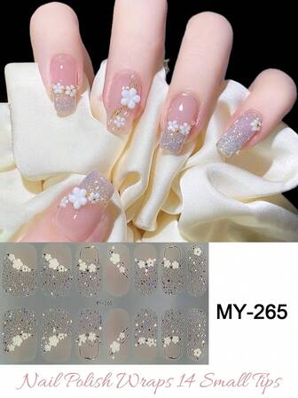 Semi Cured Gel Nail Strips , Jelly Beige, 16 Pcs Gel Nail Wraps, Stickers, UV Light Required, Salon Quality, Long Lasting