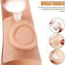 50 قطعة من رقع زيت الخروع - رقع للسرة قابلة للتخلص منها، مانعة للتسرب، لاصقة ذاتيًا، خالية من المواد المسببة للحساسية، سهلة الاستخدام (لون بيج)