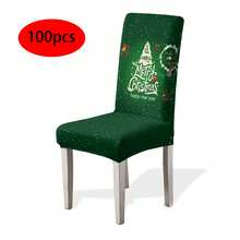 1/2/4/6/100 piezas Fundas para sillas de comedor navideñas, fundas elásticas, extraíbles y lavables para el hogar, hotel, fiesta - Multicolor - Ver 58