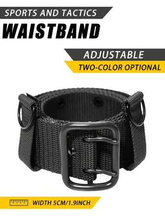 1 件简约时尚百搭运动腰带、战术腰带、户外腰带、经典裤腰带、金属扣设计、纯色优雅腰带、日常通勤腰带配件