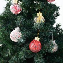 12 pièces Boules de Noël incassables transparentes, décoration de boules en plastique à suspendre avec décorations rembourrées exquises