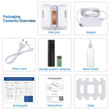 Lubluelu Smart Window Cleaning Robot Remote Control With Dual Water Spray Anti-Fall 6500Pa Intelligent Obstacle Avoidance Power-Off Protection Works On All Glass Types And Window Designs - 查看 10