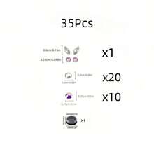 1 Set/35pcs Cute Butterfly Teeth Decorations With Box, Y2K Fashionable Teeth Accessories, DIY Teeth Decoration Starter Kit, Unisex (Excluding Glue) - 35Pcs Multi-color - View 7