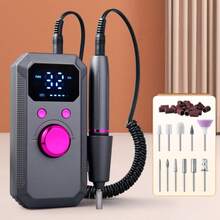 20,000RPM Rechargeable Electric Nail Drill, Professional Portable Nail File Machine For Acrylic, Gel Nails Polishing, With 11 Sanding Bits And 26 Sanding Bands, Cordless High-Speed Salon & Home Use, Great Gift For Women