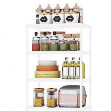 4 Nivele Estanteria Rack Anaquel Organizador Cocina Repisas estante 4 niveles estantería rack anaquel organizador para cocina repisas metal resistente montaje fácil almacenaje de utensilios ollas platos y alimentos diseño vertical ahorra espacio ideal para despensa lavandería garaje orden funcional - Blanco - Ver 1