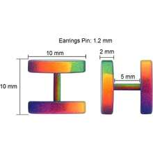 Fake Plugs Faux Gauges Plugs Earring For Men Stainless Steel Studs Circle Flat Back Cheater Illusion Tunnel Dumbbell Earrings Ear Plugs Women 16G612 Pieces 10mm