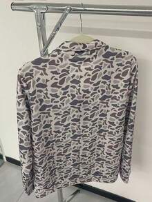 Y2k Camo Print Long Sleeve Shirts Going Out Tops,Women'S Vintage Camo Half Zip Pullover Sweatshirt, Casual Long Sleeve Kangaroo Pocket Hoodie,Vacation Outfits Women, Perfect Mother'S Day Gift For Mom - 紫丁香色 - 查看 5