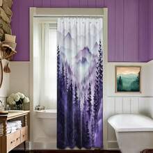 Purple Forest Small Shower Curtain Stand Up Stall Shower Curtains Rv Narrow Nature Rustic Woodland Pine Tree Bathroom Decor, Waterproof Cloth Fabric With Hooks 36''W X 72''L{"Color_name":"Purple","Size_name":"36\"Wx72\"L(Packof1)"} - 多色3 - 查看 4