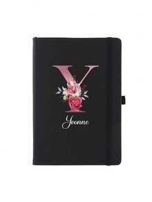 80 Sheets/160 Pages - Customized Name Diary, A5 Size Personalized Initial Notebook, A-Z Personalized Initial, Women's Customized Diary, Customizable Travel Notebook, Work Notebook, Leather Notebook School Supplies - Multicolor - View 18