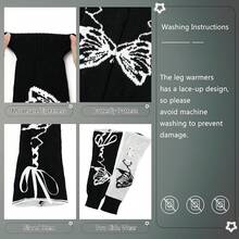 Kawaii Leg Warmers, Harajuku Lolita & Gyaru Socks, Japanese Cute Emo Style Accessories For Women - 蝴蝶 - 查看 6