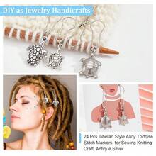 24 Pcs Turtle Stitch Markers, Alloy Tortoise Crochet Stitch Marker Charms  Style Stitch Marker Knitting DIY Gift For Knitting Sewing Accessories Quilting Jewelry Making{"Color_name":"Tortoise"} - con rùa - Xem 6