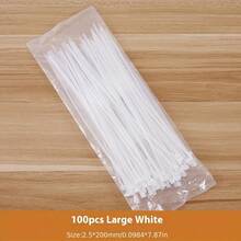 100 قطعة من رباطات الكابلات النايلون ذاتية الإقفال، أربطة تثبيت قوية، رباطات ربط سوداء لتجميع وتنظيم وإدارة الكابلات