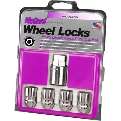 24157 - Juego de 4 cierres para rueda de asiento rosca M12x 1, 5, cromados