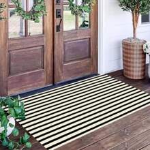 1pc Classic Striped Welcome Door Mat, Modern Minimalist Style, Super Soft Microfiber Absorbent Quick Drying Carpet, Christmas Gift, Easy To Clean, Absorbent Anti Slip Mat, Machine Washable Outdoor Carpet, Suitable For Use In Hallways, Living Rooms, Bedrooms, Kitchens. - 40*60 - View 6