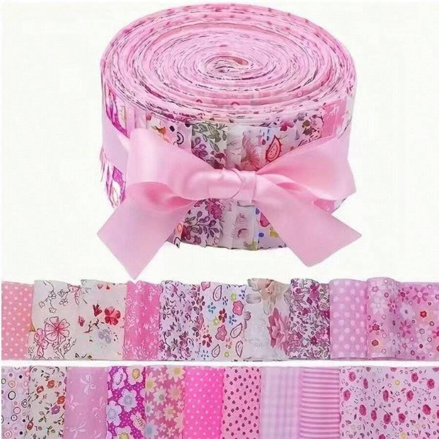 40 sztuk 6,5*50 cm (2,56 cala*19,6 cala) mieszanych kolorów i wzorów DIY ręcznie robione paski tkaniny zestaw do szycia - Wielokolorowe - Zobacz 1