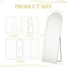 21" X 64" Arched Full Length Mirror Full Body Mirror Floor Mirror Standing Hanging Or Leaning Wall,Gold