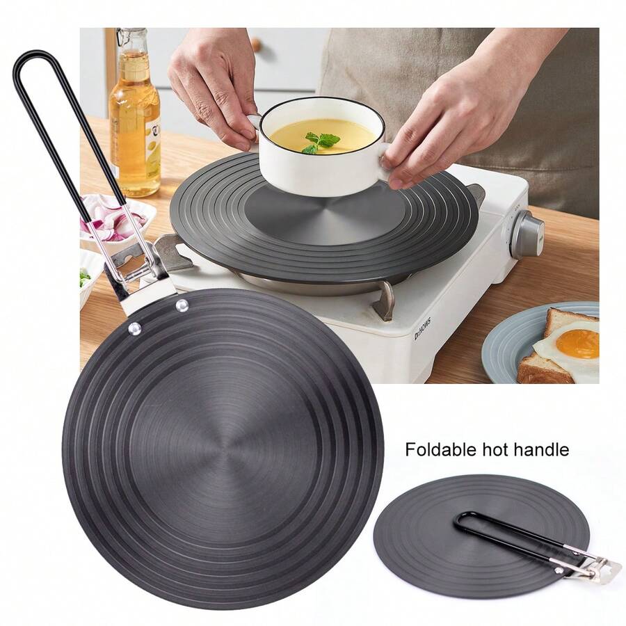 ABKOK Aluminum Thawing Plate, Heat Conductive, Prevents Pot Bottom Burning, Dual-Use For Heating And Thawing, Suitable For Gas Stove Only - Black - View 1