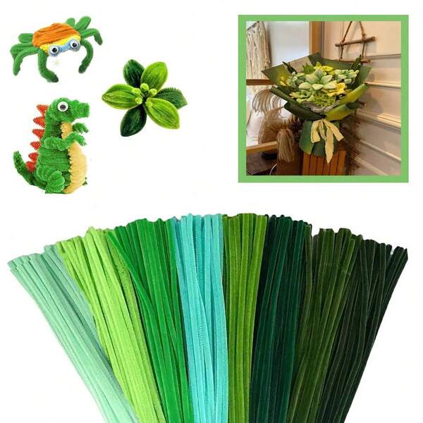 299/799 pièces Cure-pipes, 8 couleurs assorties Cure-pipes verts pour artisanat, Cure-pipes de Noël pour l'artisanat, Tiges de chenille Fournitures d'art et d'artisanat