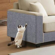 Self‑Adhesive Cat Scratch Pad – Multi‑Function Durable Cat Scratching Board, Interactive Pet Cat Climbing Pad, Wear‑Resistant Polyester DIY Home Decoration, Christmas Gift, Anti‑Scratch Wall And Furniture Sticker, Cat Scratch Protection Pad For Home Use - 深灰色 - 查看 3