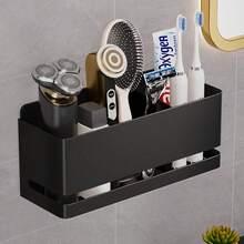 Heavy-Duty Aluminum Toothbrush And Razor Holder - Space-Saving Wall-Mounted Bathroom Rack Boasting A Modern Minimalist Design, It Can Hold Multiple Toothbrushes And Electric Toothbrushes. Serving As A Storage Solution For Bathroom Countertops Or Shower Areas, It Features A Sleek Appearance, A Durable Structure, And Is Ideal For Home Organization. - 雙槽 - 查看 3