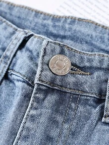 HIMARRI Elegantes jeans azules de mezclilla acampanados para mujer con detalles de estrellas, muy elásticos, largos y casuales. - Azul - Ver 6