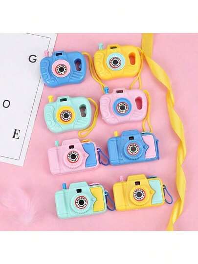 8pcs Mini Camera Set - Fake Camera Props With View Finder Images, Party Toys, Birthday Party Gifts, Gift Bag Fillers, Backpack Accessories, Festival Prizes, Birthday Gifts(The Color Of The Lens And Small Objects Is Random)