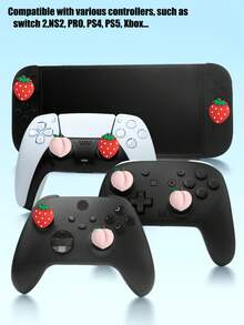 1 Pair Cartoon Silicone Joystick Caps/Covers For Nintendo Switch 2/NS 2/Pro, , - Multicolor - View 1