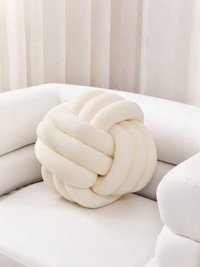 1 Pc Of Decorative Knotted Pillow Ball. Spherical Decorative Throw Pillows, Cushions, Suitable For Home Chair Sofa Aesthetics Round Velvet Knotted Pillow Cushion For Daily Parties, Parties, Christmas Decorations, Etc