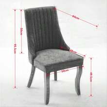 Rayon Cloth Flocking Linen Dining Chairs Channel Kitchen Dinner Chair Comfy Fabric Upholstered Accent Chair For Dining Room With Curved Solid Wood Legs,Set Of 2 (Beige), DE1847BG - Beige + Chenille + Foam - View 2