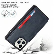 For IPhone 13 Pro Max Case With Card Holder, Wallet Case For Women Men,Phone Case For IPhone 13 Pro Max Case With Stand And Strap,Leather Shockproof Protective Cover-Blue{"Color_name":"A-Blue"} - 多色15 - 查看 5
