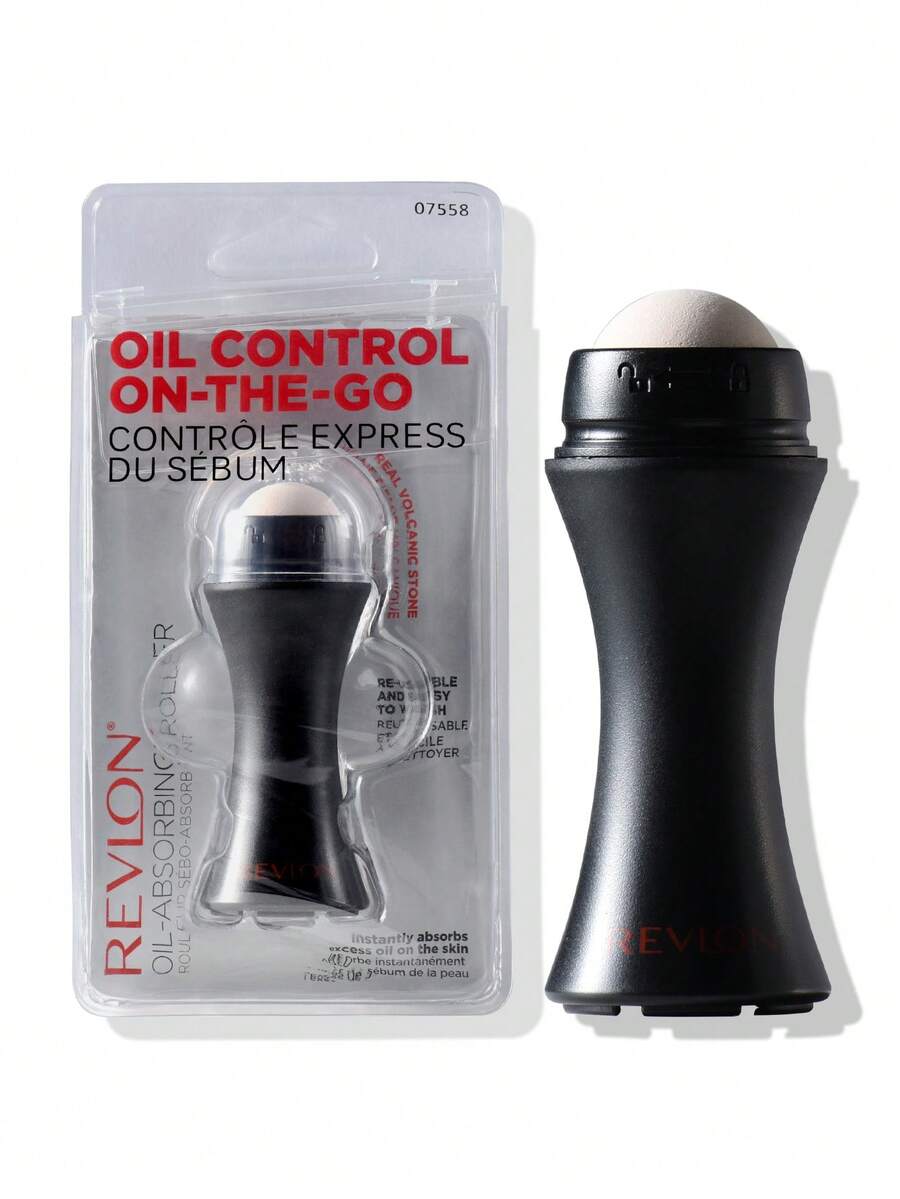 Revlon Face Roller, Oily Skin Control For Makeup, Oil Absorbing, Volcanic Reusable Facial Skincare Tool For At-Home Or On-The-Go Mini Massage, 1 Count - Black - View 1