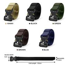 DOOPAI Tactical Belt For Men, 3Pack Military Nylon Web With Heavy Duty Quick Release Metal Buckle{"Color_name":"02Green","Size_name":"28-42WaistAdjustable125cm(Single)"} - 多色1 - 查看 4