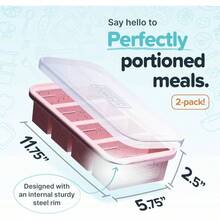 1 Cup Silicone Freezer Tray With Lids, Storing Broth, Leftovers, Rice, Sauce And More, Silicone Soup Freezer Molds Meal Prepping - Blueberry - 2 - Pack - Sprinkels 版 + 2 件裝 - 查看 6