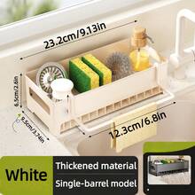 1pc New Kitchen Sink Caddy, Sturdy Thick Material With High Load Capacity, Enlarged Drainage Hole For Smooth Drainage, Large Storage Space For Sponges, Dish Soap, Scouring Pads, Rags, Suitable For Kitchen, Bathroom, Balcony