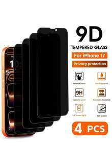 ZYSHI 4pcs Anti-Spy Tempered Glass Screen Protector, Compatible With IPhone 17/Air/17 Pro/17 Pro Max/16 Pro Max/15 Pro Max/14 Pro Max/13/12/11 Pro Max/7/8/SE2/X/Xs/Xr/Xs Max/16e, Anti-Peeping Phone Accessories - Clear - View 2