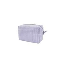 GFU Cosmetic Bags For Women, Seersucker Cosmetic Bag, Travel Toiletry Stripe Makeup Bag, Large Women Aesthetic Organizer Storage Pouch, Girls Handbags Purses,Purple{"Color_name":"Purple"} - 紫色的 - 查看 1