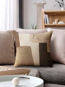 4 Stück braune, retro minimalistische Kunst Kissenbezüge - Leinengemisch Kissenbezüge, verleihen einen künstlerischen Flair für Wohnzimmer, Schlafzimmer und Büro - moderne Heimdekoration, mit Reißverschluss, einseitiger Muster, maschinenwaschbar (ohne Kisseneinsatz)