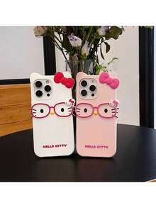 Sanrio Sports Cartoon Image/Various Styles Suitable For IPhone16Pro Cartoon Three-Dimensional KT Cat Mobile Phone Case Apple 16 Bow Cat 15Pro Silicone Case