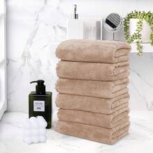 6 件装优质毛巾套装 - 速干 - 柔软超细纤维珊瑚绒高吸水性洗脸巾 - 多用途，可用作沐浴、水疗、面部、指尖毛巾
