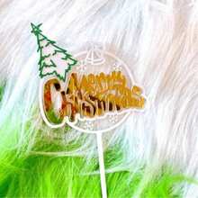 Christmas Cake Toppers - Gold Metal Glitter Christmas Tree Cupcake Topper, Merry Christmas Cake Plugin For Xmas Winter Holiday - Multicolor - View 10