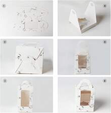 caja para cupcakes,60 cajas de panadería blanco con na,cajas de galletas de papel blanco para pasteles, galletas, pasteles, donuts, macaron, caja de regalo - negro - Ver 3