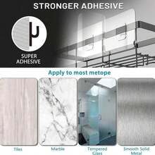 Adhesive Shower Caddy, 5 Pack Rustproof Stainless Steel Bath Organizers With Large Capacity, No Drilling Shelves For Bathroom Storage & Home Decor - 黑色 - 查看 5