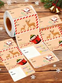 200 peças/500 peças Etiqueta Adesiva de Presente de Natal (3,8 x 5 cm), Pode Escrever, Etiquetas Decorativas Multiuso Autoadesivas para Feriados, Usadas para Embalagem de Presentes de Natal, Etiquetas Autoadesivas Universais para Uso Diário, Vários Estilos, Decoração de Natal, Natal, Artesanato de Natal
