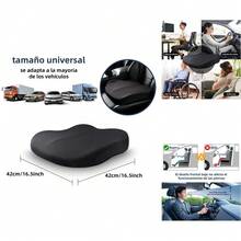Cojí Elevador de Asiento de Coche de 10cm en Negro - Espuma Viscoelástica para Adultos, Alivia Dolor de Espalda y Coxis, Ideal para Asientos de Automóvil, Sillas de Oficina y Camiones - Negro - Ver 2