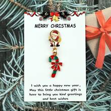 5个圣诞钥匙扣，包含圣诞老人、圣诞树、花环、拐杖糖、雪人等经典圣诞元素。卡片上印有“圣诞快乐”字样以及祝福语“祝您新年快乐，愿这份小小的圣诞礼物为您带来美好的问候和祝福”，适合作为圣诞节和新年礼物，传递节日祝福。也可作为包包挂饰、汽车饰品、教师礼物、朋友礼物或姐妹礼物。 - 彩色 - 查看 3