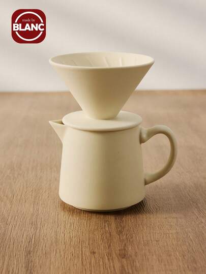 1 套陶瓷咖啡分享壶，手工咖啡滴滤杯，个性化奶油风格咖啡杯，送给朋友咖啡爱好者返校礼物