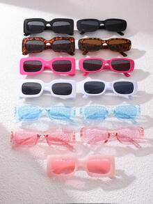 1 Pair/20 Pairs Retro Square Glasses, Black & White, Unisex Eyewear For Party Wedding And Sports Event - Multicolor - View 20