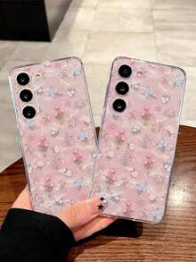 1 pezzo Custodia per telefono morbida e alla moda con motivo floreale compatibile con Huawei Honor, Redmi, Galaxy A04e/12/A13/A14/A34/A50/A52/A53/A54/S21/S22/S23/S24/S25/S25 Ultra, 6A/7A/8A, 12T/13T/S26/S26 Plus/S26 Ultra