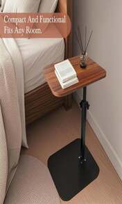 Dongxw C Shaped Table, Compact End Table, Sofa Armrest Tray For Sofa, Bed, Or Small Spaces, Black